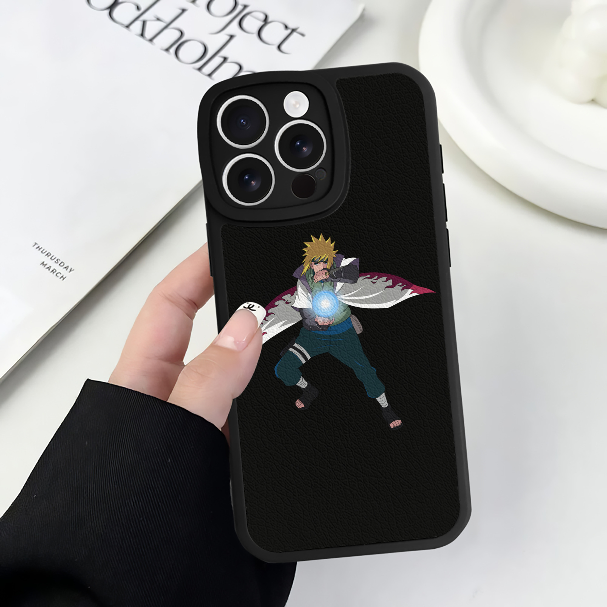（画像用） NARUTO -ナルト- 波風 ミナト Namikaze Minato 【iPhone 16シリーズ対応】シリコンスマホケース（レザー調） 材質：シリコン